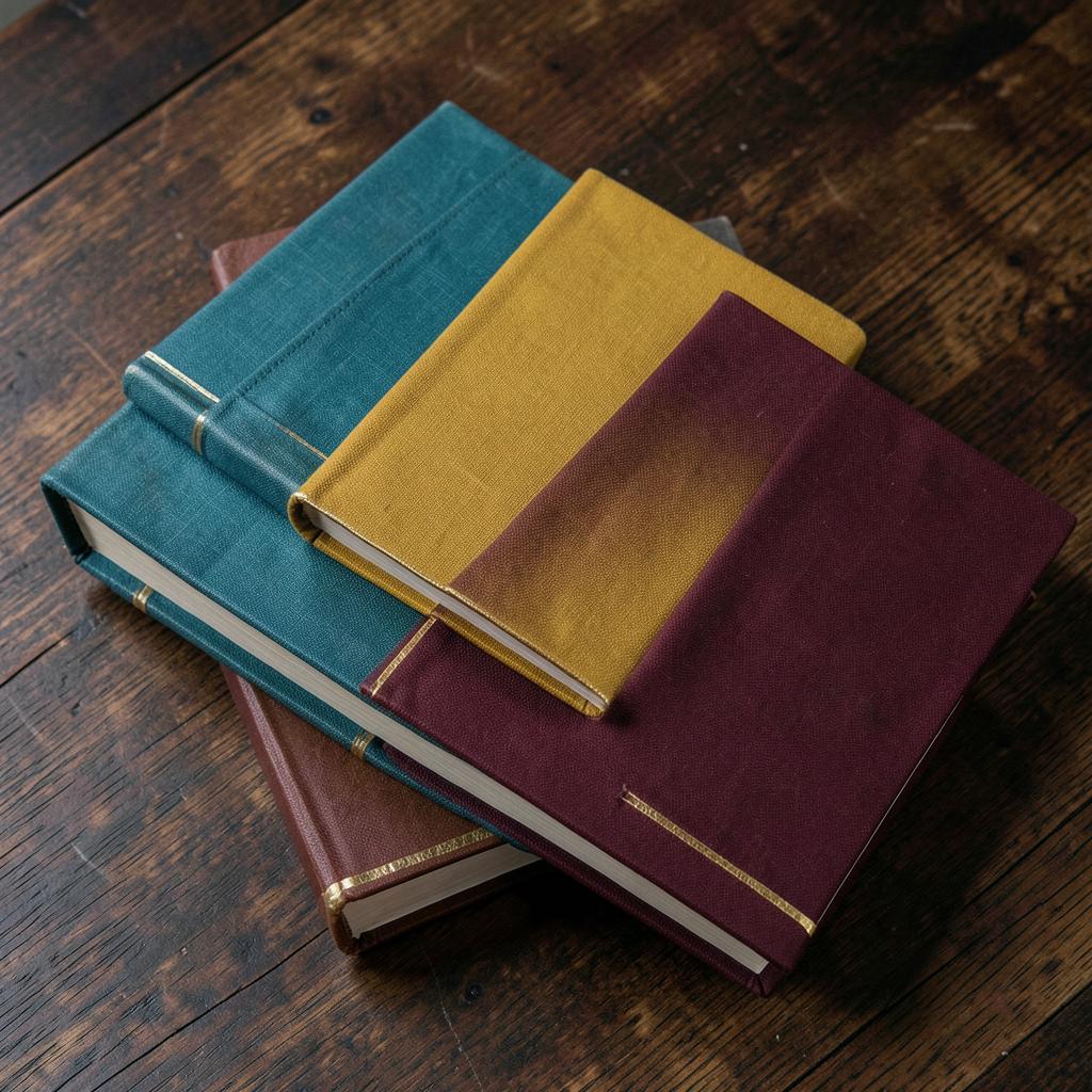 A stack of books with coloured spines