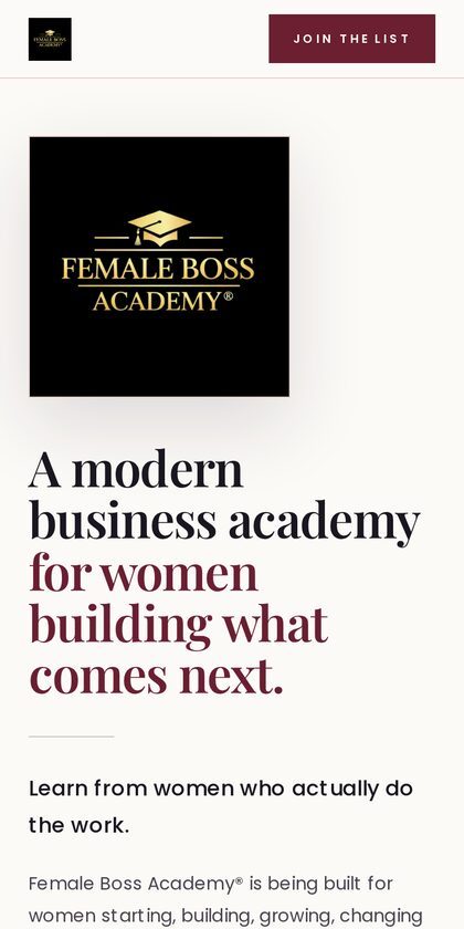 Female Boss Academy® — mobile view