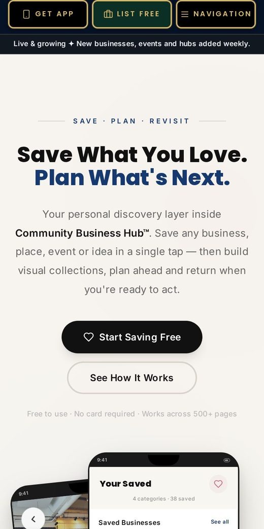 SaveItHub™ — mobile view