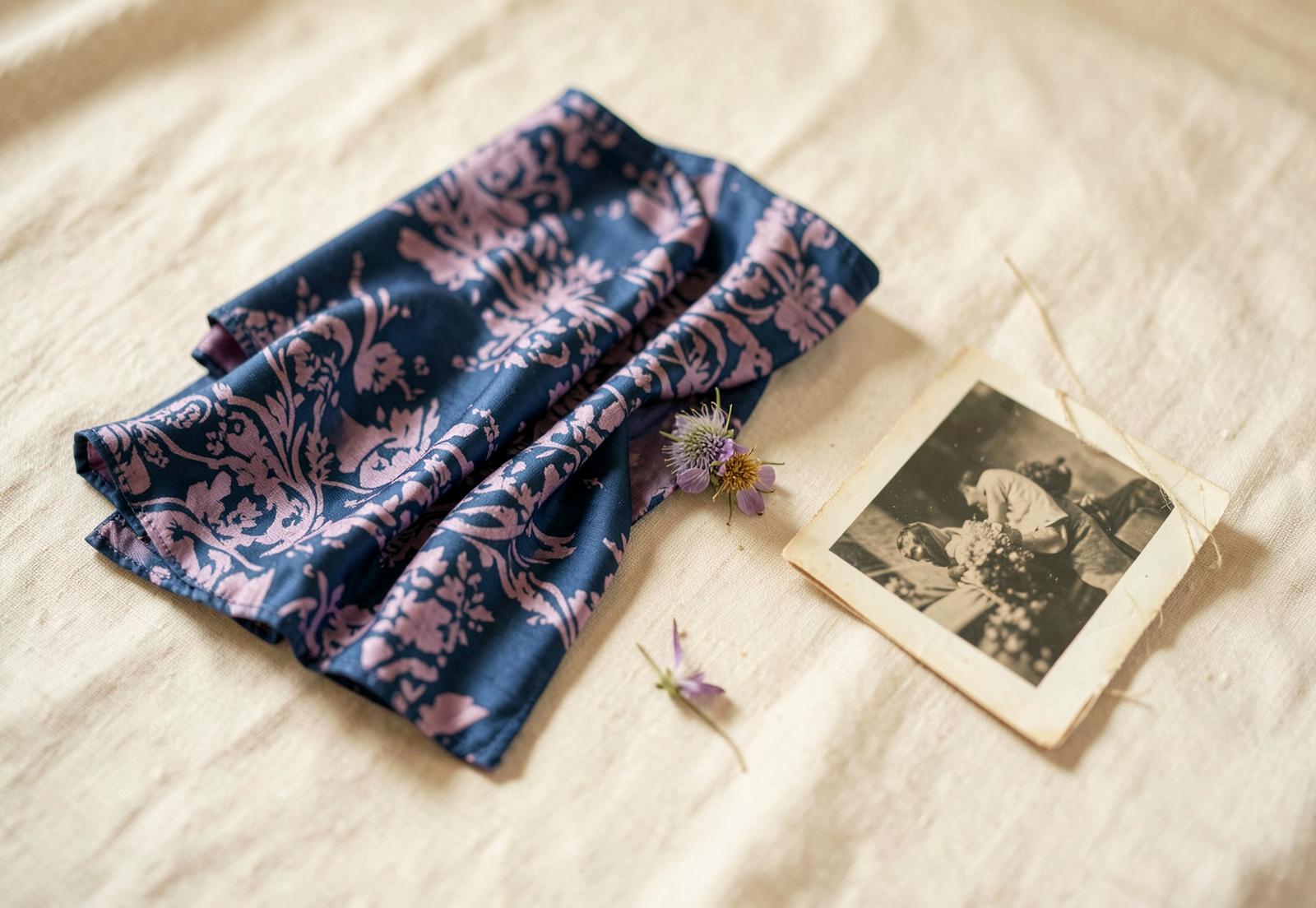 A treasured object photographed in soft indigo light