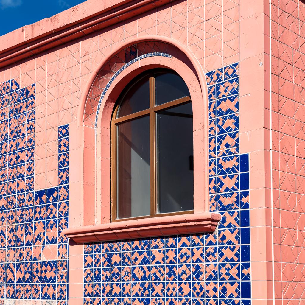 Architectural detail in warm stone