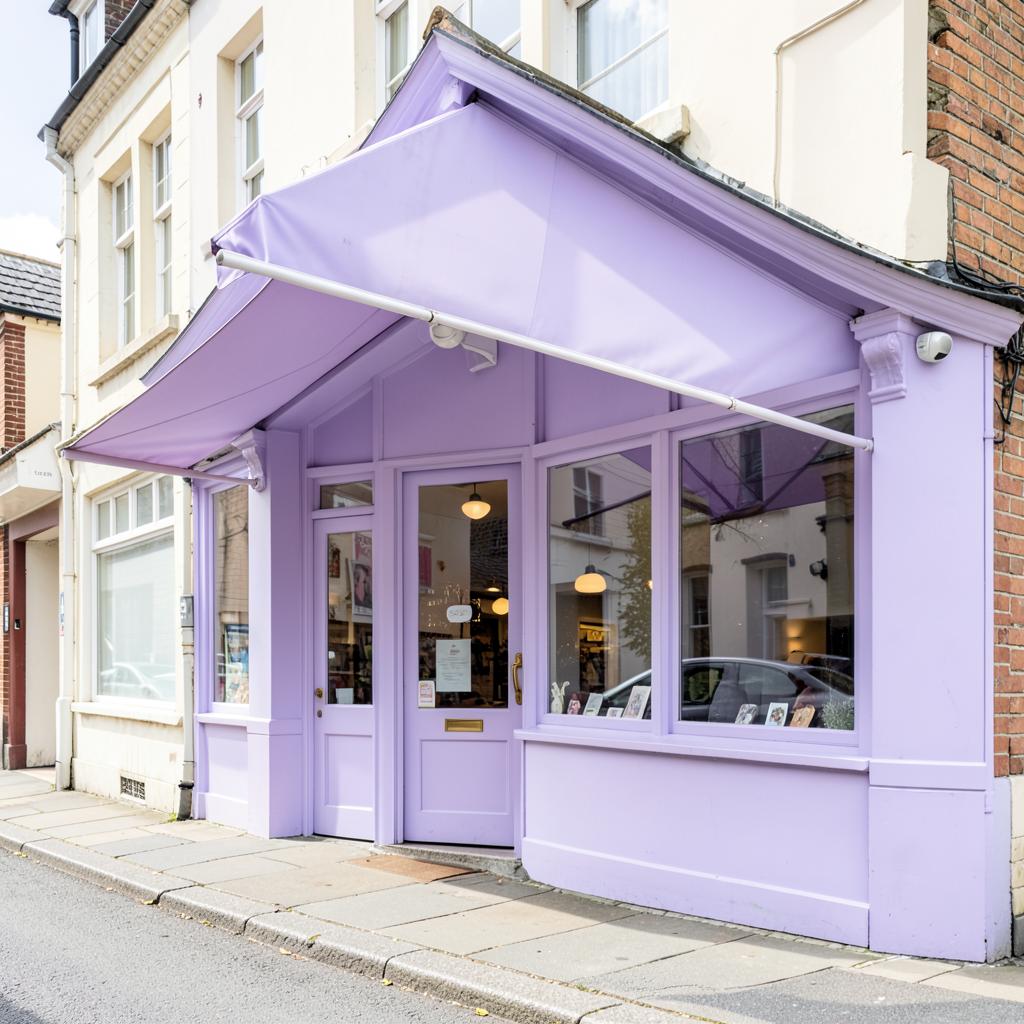 A painted shopfront façade in deep green