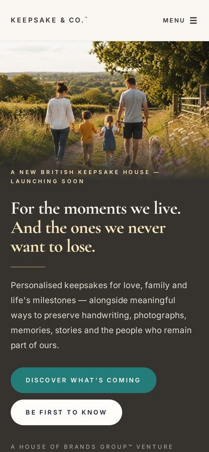 Keepsake & Co.™ — mobile view